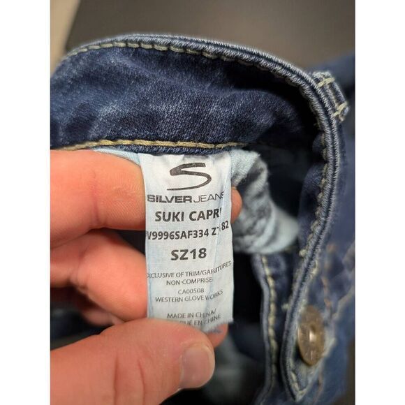 Silver Jeans Suki Capri High Rise Bootcut Jeans Women's 18 - Picture 5 of 11